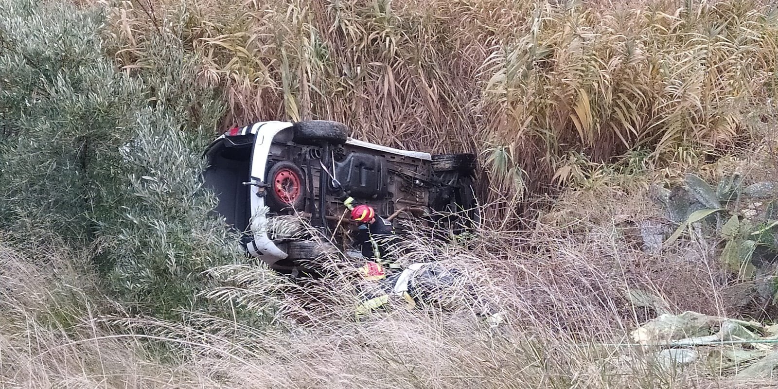 Muere un hombre al caer su vehículo por un terraplén en la zona de La Reguera