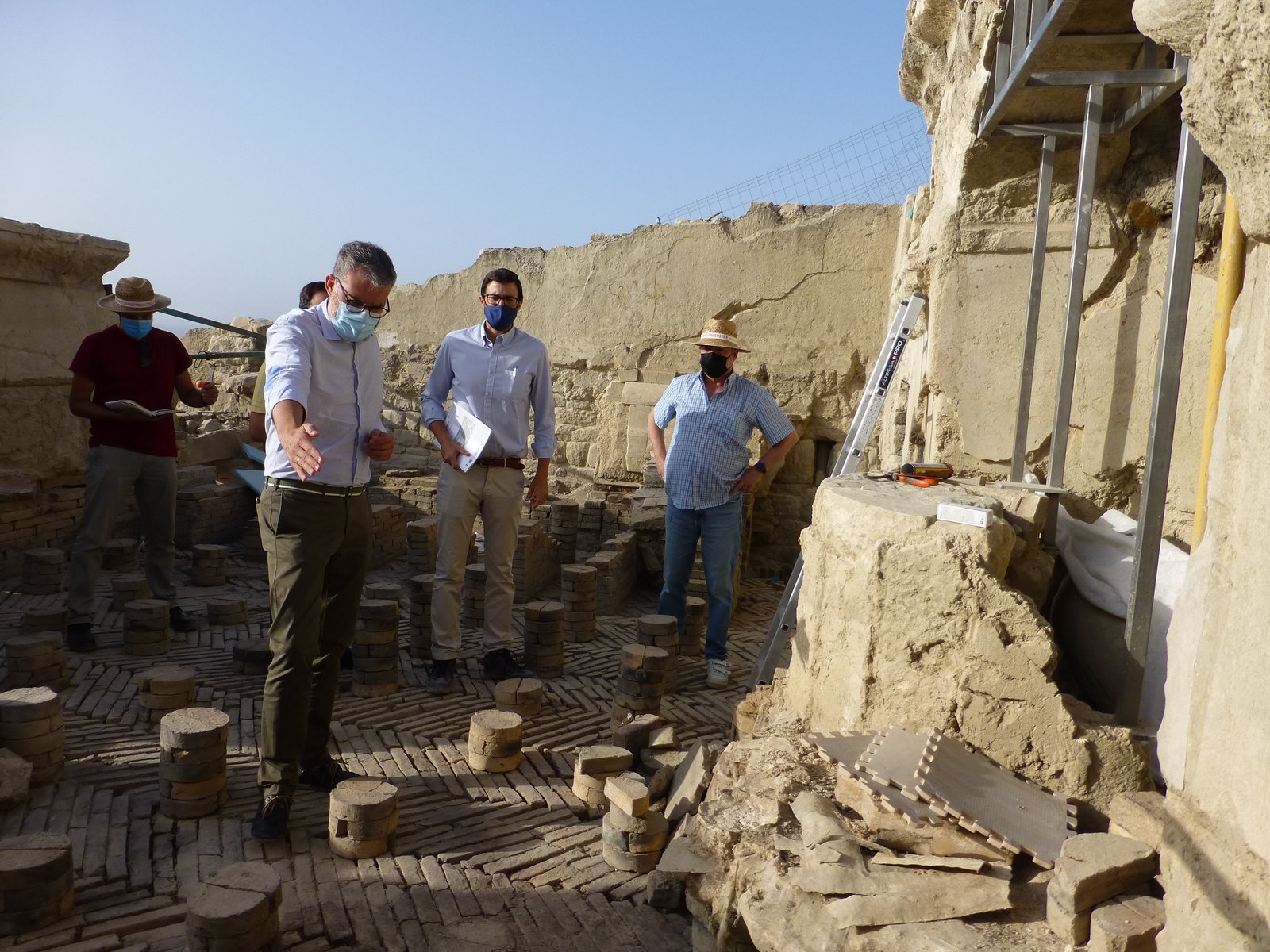 Los trabajos de consolidación de las termas de Torreparedones podrán estar terminados a finales de año