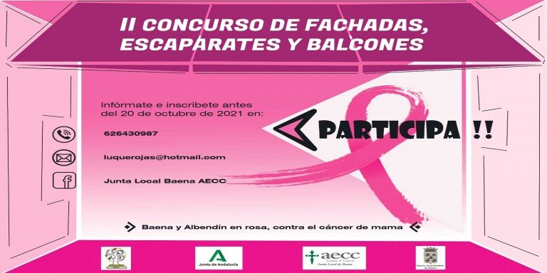 La Asociación Contra el Cáncer en Baena organiza el II Concurso de fachadas contra el cáncer de mama