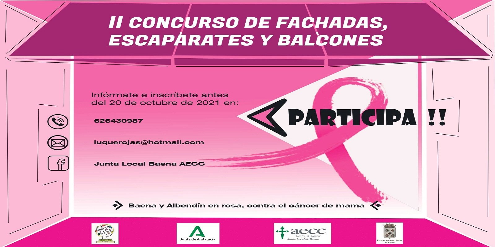 La Asociación Contra el Cáncer en Baena organiza el II Concurso de fachadas contra el cáncer de mama