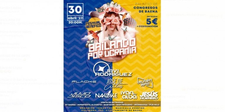 El Palacio de Congresos de Baena acoge este sábado el festival benéfico ‘Bailando por Ucrania’
