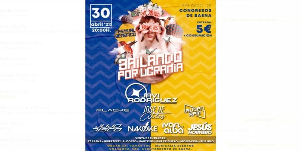 El Palacio de Congresos de Baena acoge este sábado el festival benéfico ‘Bailando por Ucrania’