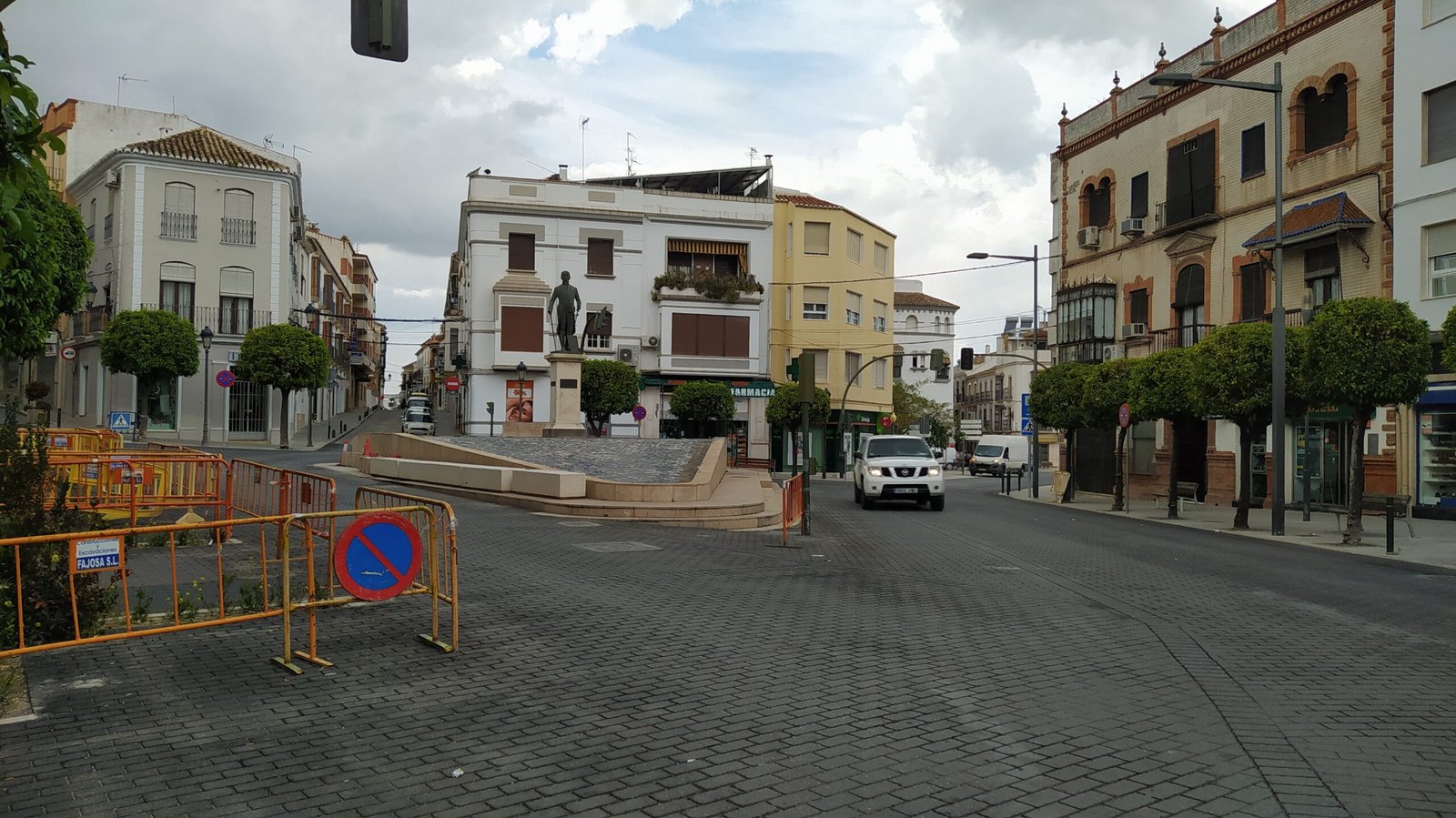 Corte provisional del tráfico en la plaza de España