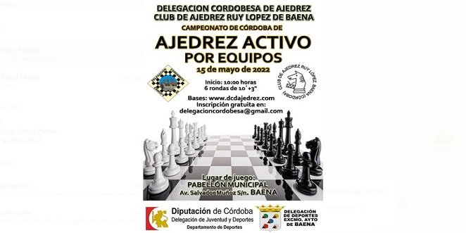 El pabellón ‘Juan Carlos I’ acoge el Campeonato de Córdoba de Ajedrez Activo por equipos