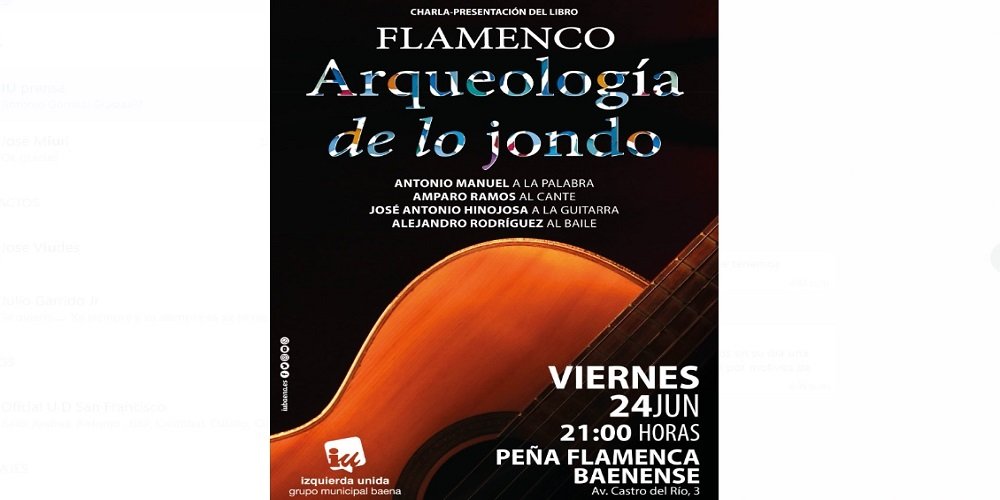 IU retoma la presentación del libro ‘Arqueología de lo jondo’ suspendida en diciembre por el covid