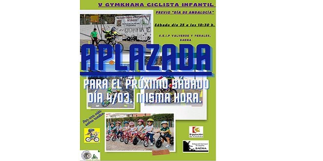 Aplazada por previsión de lluvia la V Gymkhana Ciclista ‘Día de Andalucía’