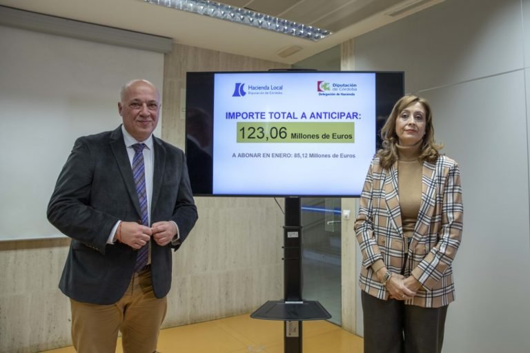La Diputación de Córdoba transfiere a los ayuntamientos 85 millones de euros del anticipo de recaudación de los tributos de 2023