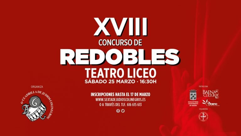 La Asociación Cultural ‘6ª Cuadrilla de Judíos Colinegros’ convoca el XVIII Concurso Local de Redobles