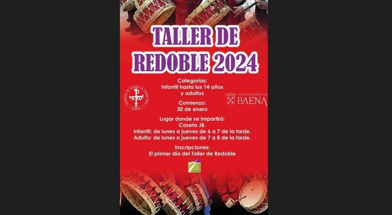 La Agrupación de Cofradías y el Ayuntamiento de Baena ponen en marcha el Taller de Redoble 2024