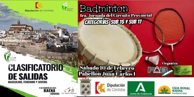 Fin de semana polideportivo en Baena con dos citas provinciales en bádminton y petanca