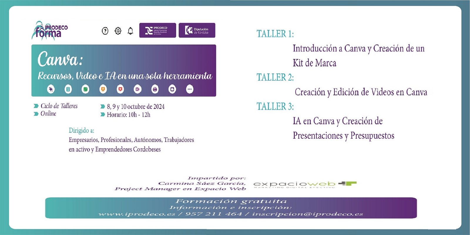 La Diputación de Córdoba lanza un ciclo de talleres online para mejorar la presencia digital de las pequeñas empresas