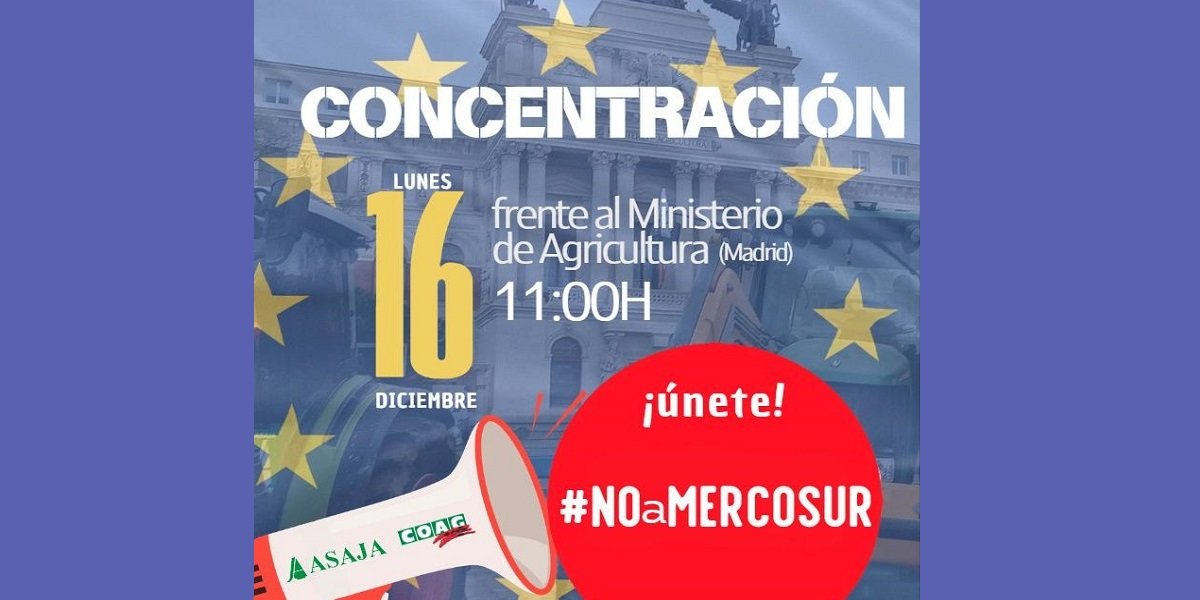 Asaja y Coag convocan a los agricultores y ganaderos españoles a manifestarse el 16 de diciembre frente al Ministerio de Agricultura
