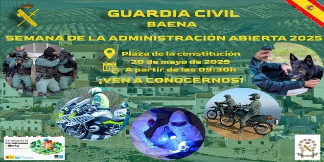 La Guardia Civil celebrará en Baena una exhibición de medios con motivo de la Semana de la Administración Abierta