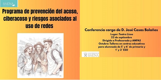 Educación organiza un Programa de prevención del acoso, ciberacoso y riesgos asociados al uso de redes