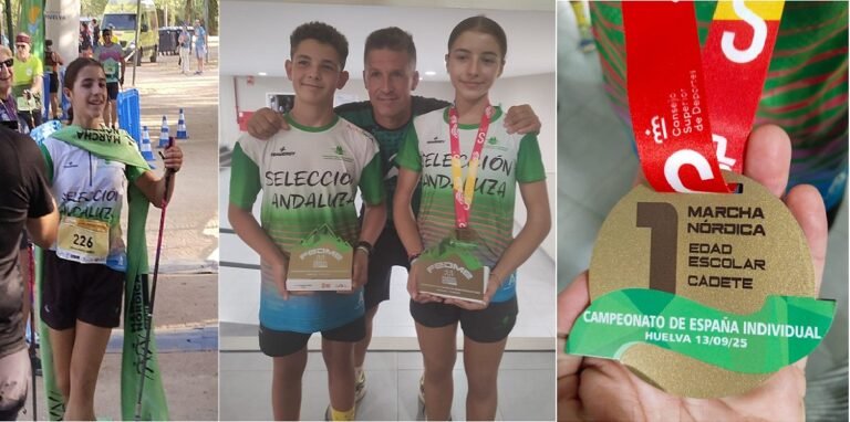 La baenense Sofía Bogas se proclama campeona de España cadete de Marcha Nórdica