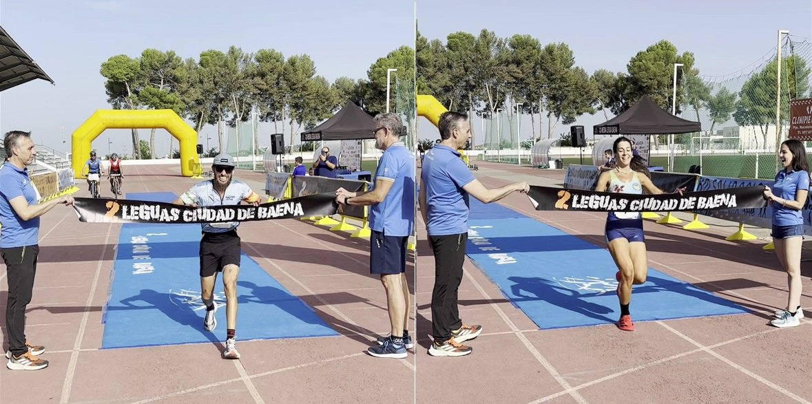 El baenense Manu Cano y la lucentina Elena Tienda se proclaman vencedores de las ‘2 Leguas Ciudad de Baena’ 2025