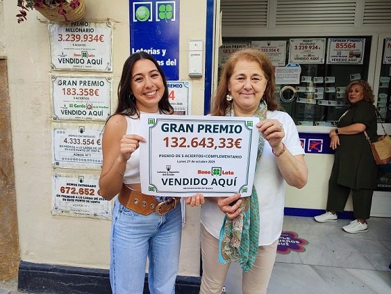 La Bonoloto deja en Baena un premio de segunda categoría con 132.643 euros para la peña de la Administración de Loterías nº 1