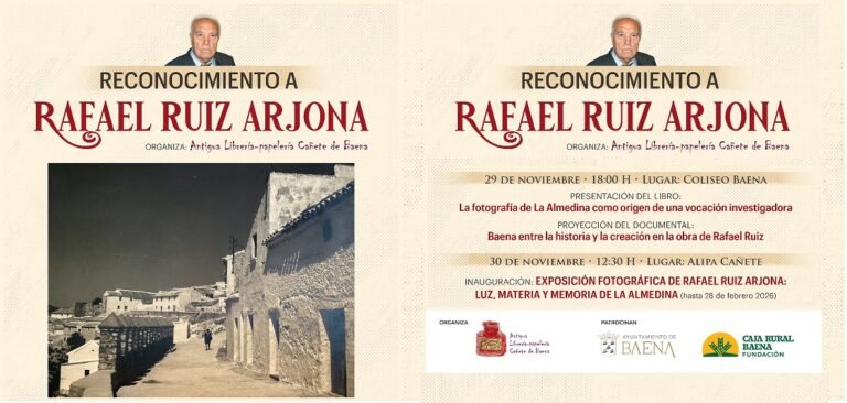 La Antigua Librería–Papelería Cañete reconoce el legado, la historia y compromiso de Baena de Rafael Ruiz Arjona