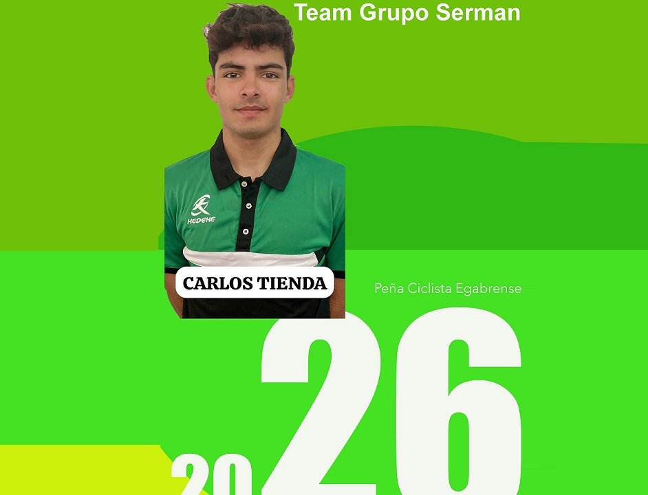 El ciclista baenense Carlos Tienda renueva para 2026 con el Team Grupo Serman