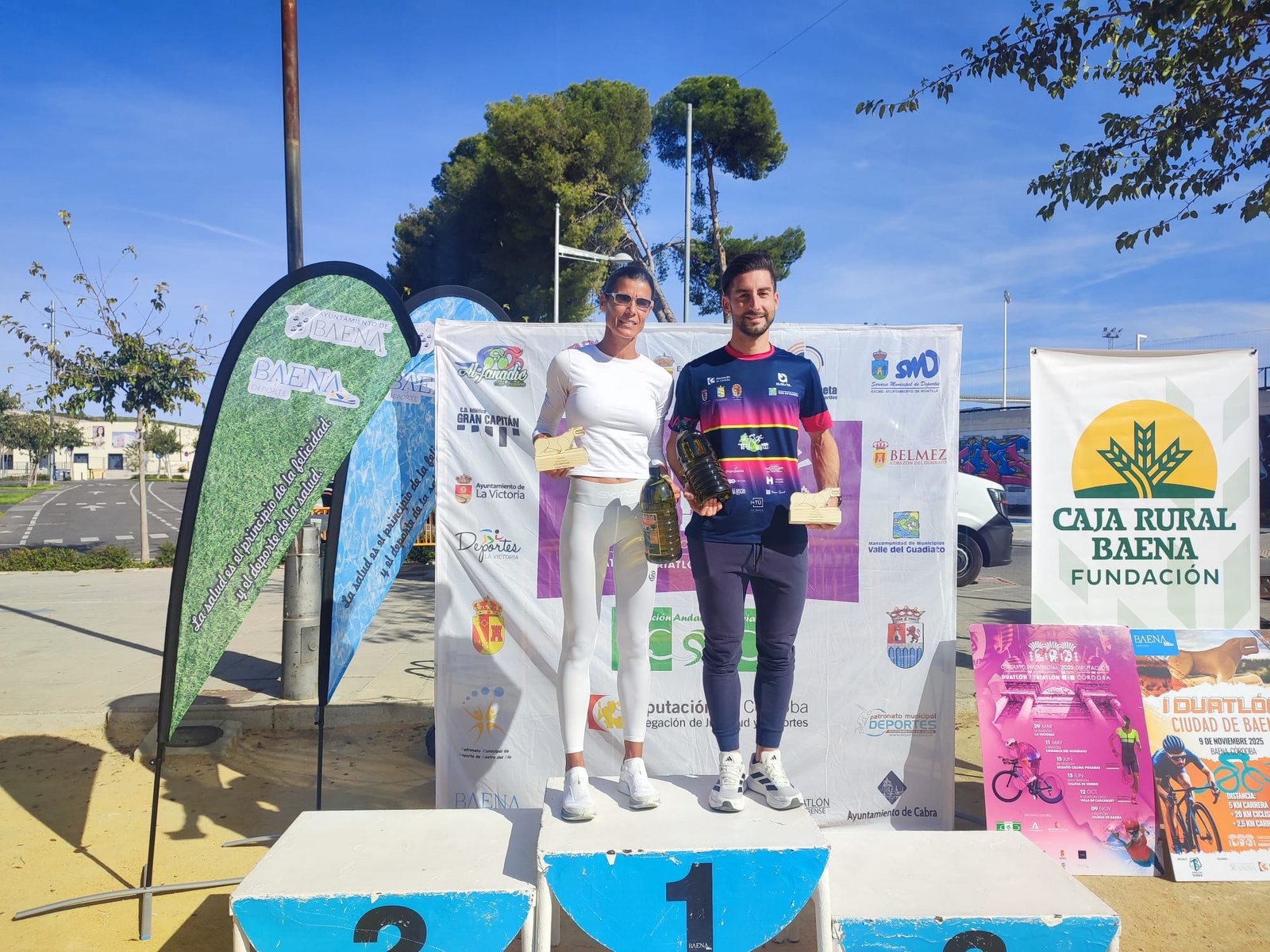 El egabrense Isaac Sánchez y la baenense Mónica Ortiz se proclaman campeones absolutos del I Duatlón Sprint ‘Ciudad de Baena’