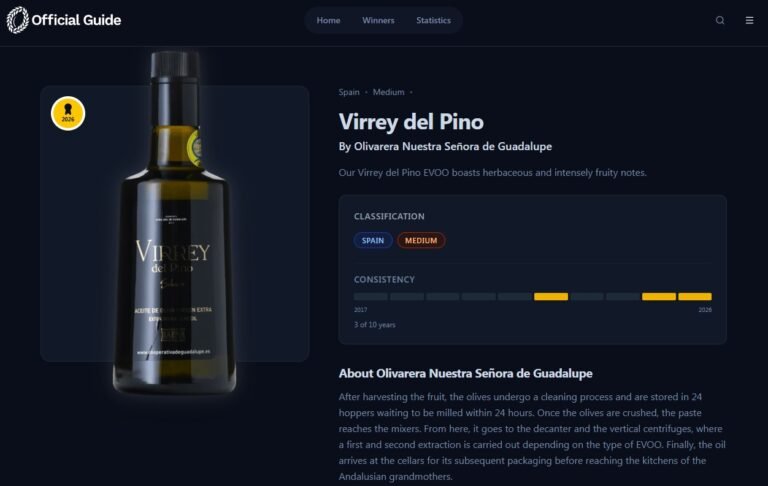 Medalla de Oro para el AOVE ‘Virrey del Pino’ de la Cooperativa de Guadalupe de Baena en el World Olive Oil Competition de Nueva York