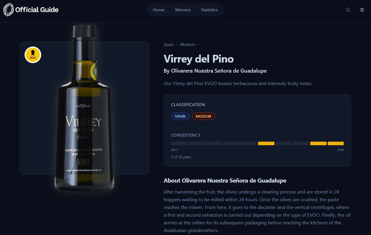 Medalla de Oro para el AOVE ‘Virrey del Pino’ de la Cooperativa de Guadalupe de Baena en el World Olive Oil Competition de Nueva York