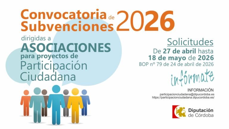 Diputación abre la convocatoria para solicitar subvenciones para proyectos de participación ciudadana
