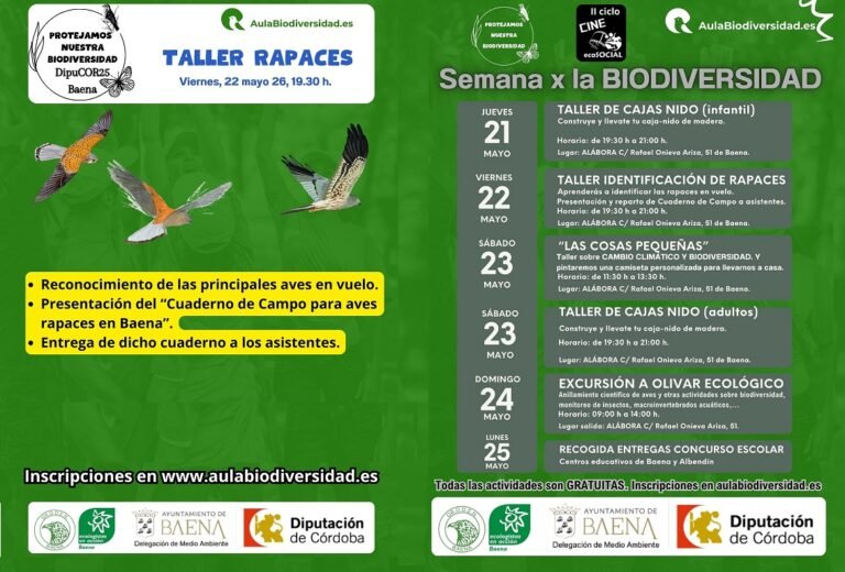 El Ayuntamiento de Baena abre las inscripciones para la Semana por la Biodiversidad