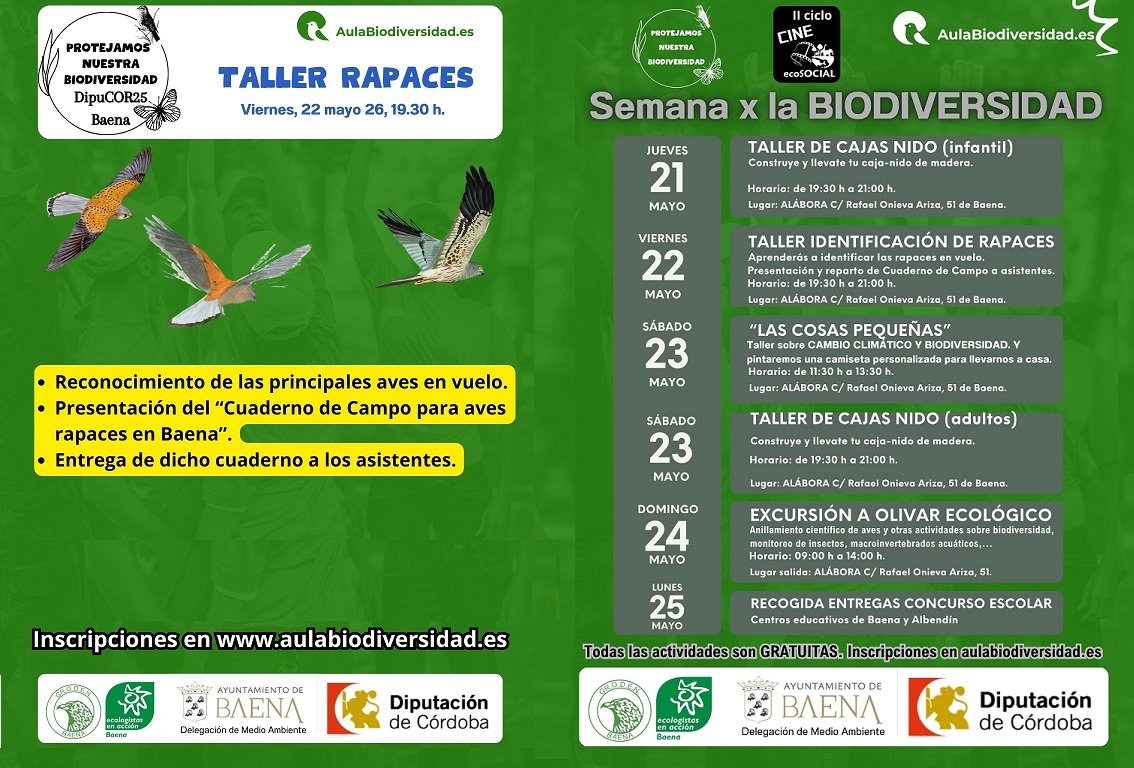 El Ayuntamiento de Baena abre las inscripciones para la Semana por la Biodiversidad