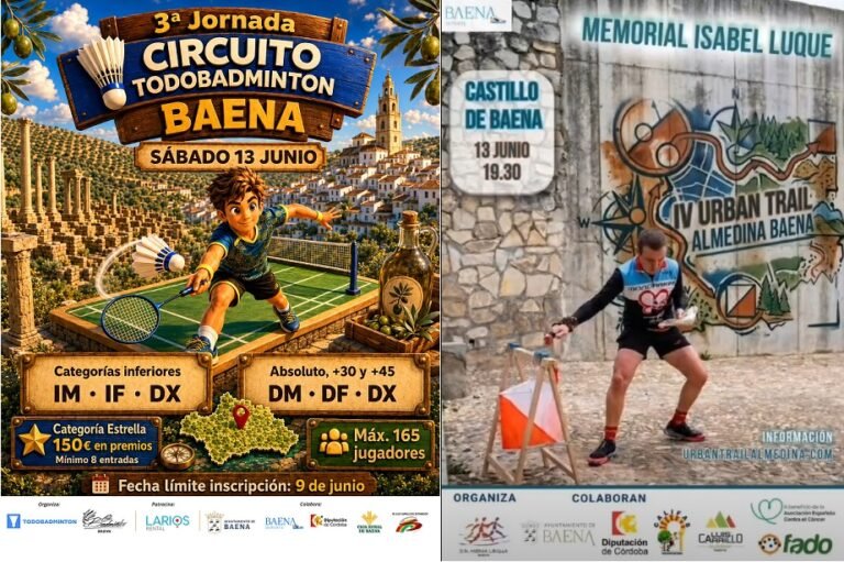 Intenso fin de semana para el deporte baenense con importantes citas en natación, ciclismo, bádminton, orientación y fútbol sala